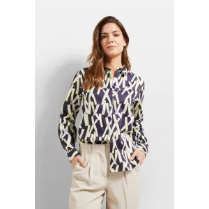 Bugatti Blouse met lange mouwen met overhemdkraag