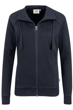 HAKRO Dames Sweatjacket Marine, Effen
