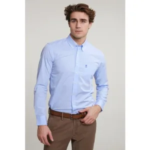 River Woods Slim Fit Uni Shirt With Pocket Blue