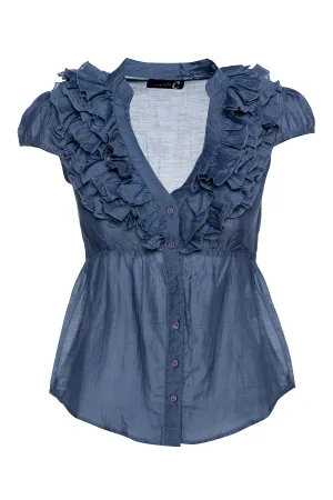 Mouwloze top met ruches