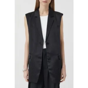 Closed Blazer Vest Jackets & Coats Black