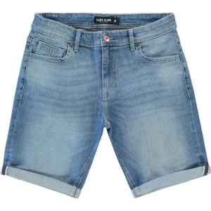 Cars Hunter short bleached used blue denim