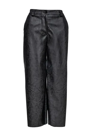 Donkergrijze kunstleren broek