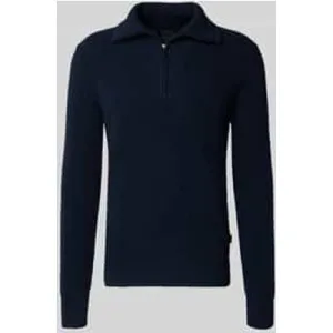 Bugatti Schipperstrui van wolmix met labeldetail