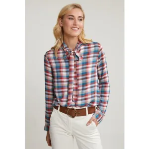 River Woods Multi Checked Blouse Fancy Collar