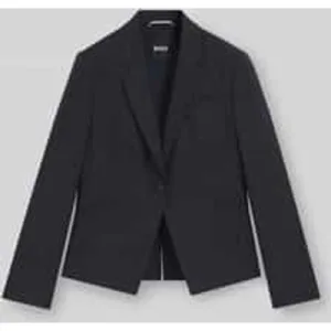 Boss Slim fit korte blazer van zuivere scheerwol