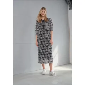 Street One Studio Dames Jurk van gaas met patroon in Zwart