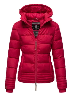 Marikoo dames gewatteerde jas met afneembare capuchon & 2-weg rits