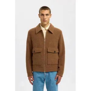 SELECTED HOMME jacket met wol bruin