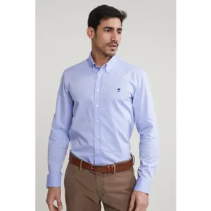 River Woods Slim Fit Uni Stretch Shirt Blue