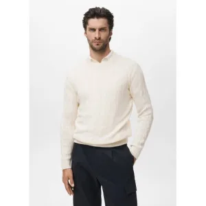 Mango Man x Casper Ruud trui met wol fijn gebreid wit