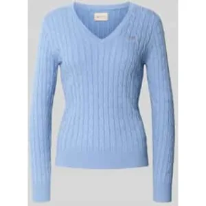 Gant Pullover met logostitching en kabelpatroon