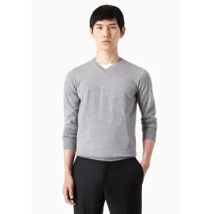 Men’s Emporio Armani V-Neck Sweatshirt in Grey