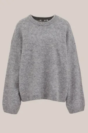 WE Fashion – Dames Premium fijngebreide trui – Regular fit – Grijs –