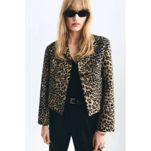 Mango wollen jasje bruin