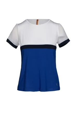 Contrasterend gekleurd T-shirt met korte mouwen