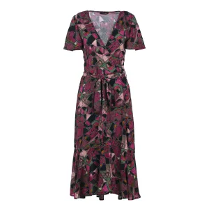 Geometrische allure viscose midi-jurk