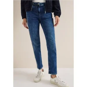 Cecil Dames Jeans met gallonstrepen in Blauw