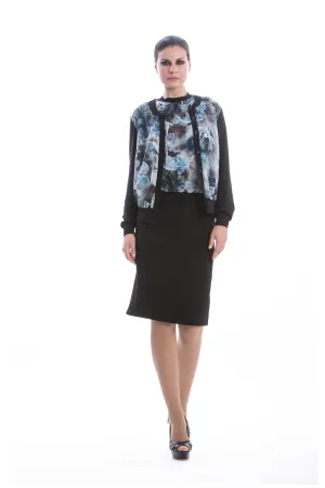 Cardigan met lange mouwen en print aan de voorkant