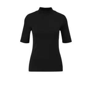 s.Oliver top zwart rib gebreid