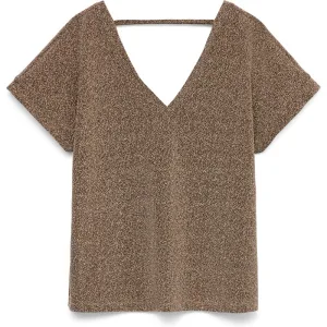 Vero Moda vmhoxanne s/s v-neck top jrs btq 10338179 gold colour