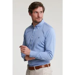 River Woods Custom Fit Uni Cotton Shirt Ice Blue