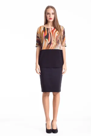 Top met abstracte dierenprint