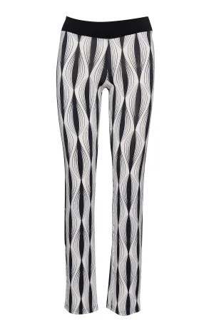 Zwart-witte stretch broek