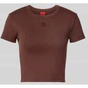 HUGO Slim fit T-shirt van katoenmix, model ‘DELANOR’