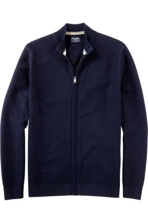 OLYMP Casual Vest marine, Gestructureerd