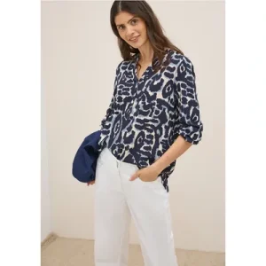 Cecil Dames Tuniek met patroon in Blauw