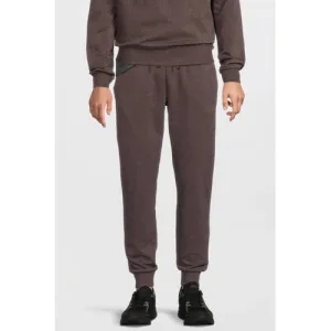 anytime fleece joggingbroek bruin melange