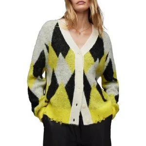 AllSaints Hove Cardigan White/yellow/black