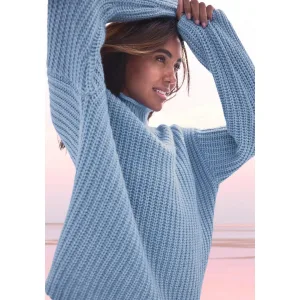 Buffalo Trui met staande kraag in gemêleerde look