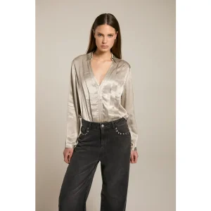 Homage to Denim H-cw25m29 blouse with pleated detail