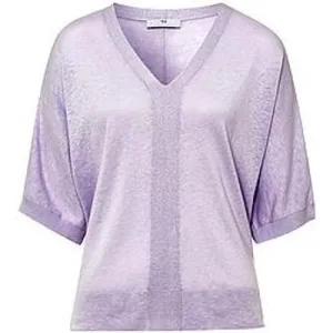 Trui V-hals en korte kimonomouwen Van Peter Hahn paars