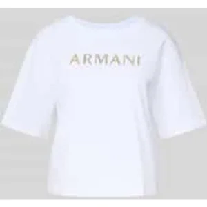 Armani Exchange Boxy fit T-shirt met siersteentjes