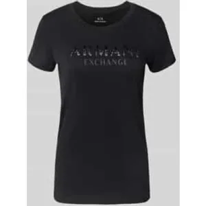 Armani Exchange T-shirt met siersteentjes en ronde hals