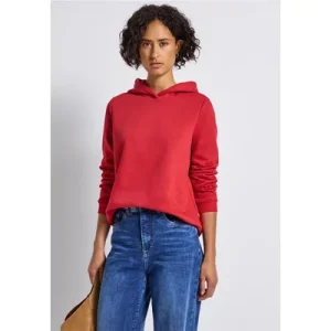 Street One Dames Sweater met capuchon in Rood