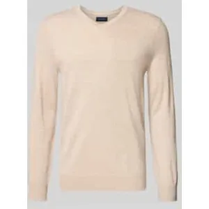 Christian Berg Men Gebreide pullover van wolmix met V-hals