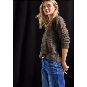 Street One Dames Zachte trui met structuur in Bruin