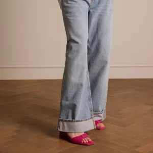 Manfield suède sandalettes roze