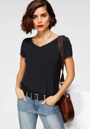 Tamaris T-shirt Korte mouwen, casual pasvorm, van elastische jersey