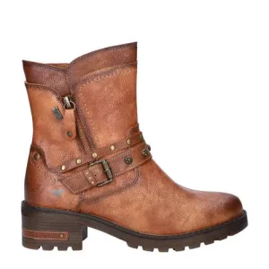 Mustang gevoerde enkelboots cognac