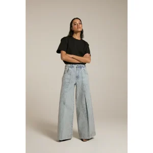 Homage to Denim H-cw25m52 wide leg jeans with pleat detail