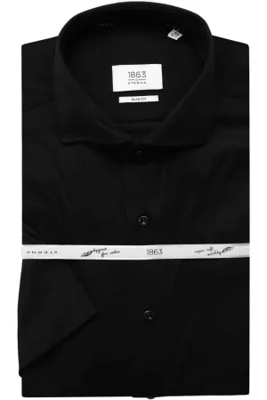 ETERNA 1863 Jersey shirt zwart, Effen