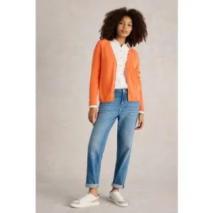 White Stuff Luna V Neck Cardi Bright Orange