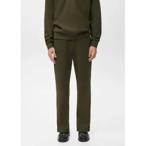 Mango Man rechtvallend casual broek donkergroen