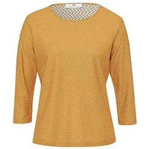 Shirt ronde hals Van Peter Hahn geel