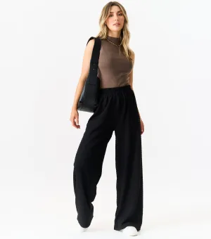 Trekbroek met getextureerde elastische taille